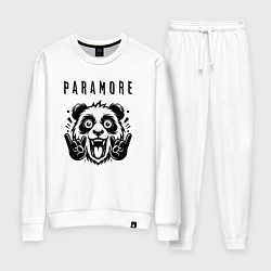 Костюм хлопковый женский Paramore - rock panda, цвет: белый
