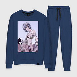 Костюм хлопковый женский Евангелион Рей Аянами кот, цвет: тёмно-синий