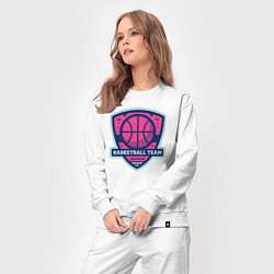 Костюм хлопковый женский Баскетбольная командная лига, цвет: белый — фото 2