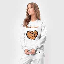 Костюм хлопковый женский Basket lover, цвет: белый — фото 2