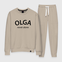 Костюм хлопковый женский Olga never alone - motto, цвет: миндальный