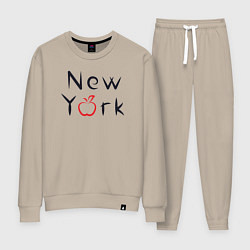 Костюм хлопковый женский New York apple, цвет: миндальный