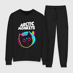 Костюм хлопковый женский Arctic Monkeys rock star cat, цвет: черный