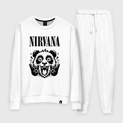 Костюм хлопковый женский Nirvana - rock panda, цвет: белый