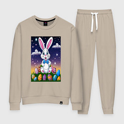 Костюм хлопковый женский Ушастик и яички, цвет: миндальный