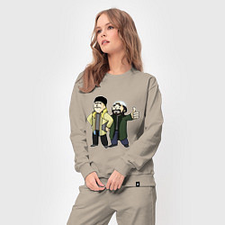 Костюм хлопковый женский Vault Jay and silent Bob, цвет: миндальный — фото 2
