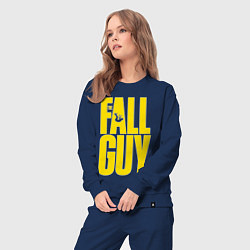 Костюм хлопковый женский The fall guy logo, цвет: тёмно-синий — фото 2