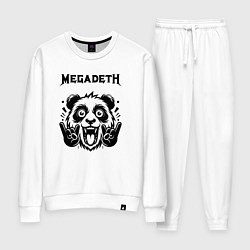 Костюм хлопковый женский Megadeth - rock panda, цвет: белый