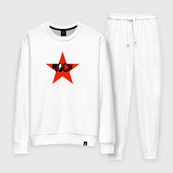 Костюм хлопковый женский Rock star red white, цвет: белый