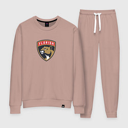 Костюм хлопковый женский Florida Panthers NHL, цвет: пыльно-розовый