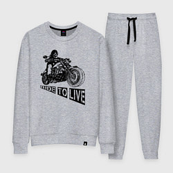 Женский костюм Байкер на мотоцикле - череп