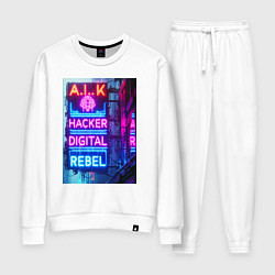 Женский костюм Ai hacker digital rebel - neon glow