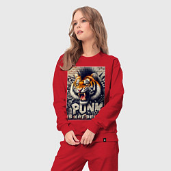 Костюм хлопковый женский Cool tiger - punks not dead, цвет: красный — фото 2