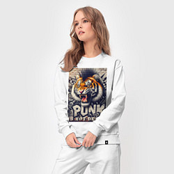 Костюм хлопковый женский Cool tiger - punks not dead, цвет: белый — фото 2