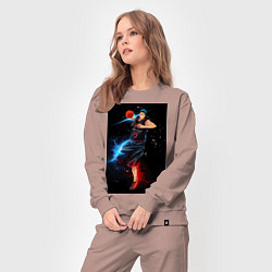 Костюм хлопковый женский Баскетбол Куроко Дайки Аоминэ, цвет: пыльно-розовый — фото 2