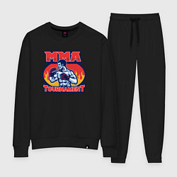 Костюм хлопковый женский MMA турнир, цвет: черный