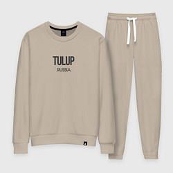 Костюм хлопковый женский Tulup, цвет: миндальный