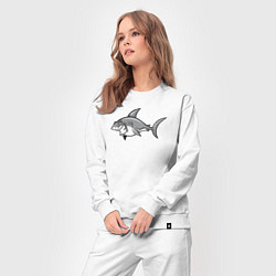 Костюм хлопковый женский Хитрая акула, цвет: белый — фото 2