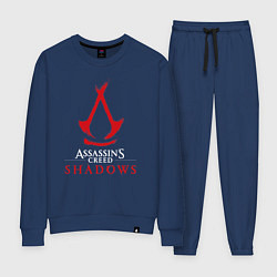 Костюм хлопковый женский Assassins creed shadows logo, цвет: тёмно-синий