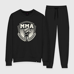 Костюм хлопковый женский Кулак MMA, цвет: черный