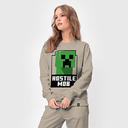 Костюм хлопковый женский Minecraft hostile mob, цвет: миндальный — фото 2