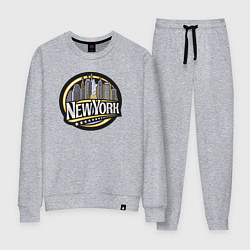 Костюм хлопковый женский USA New York, цвет: меланж