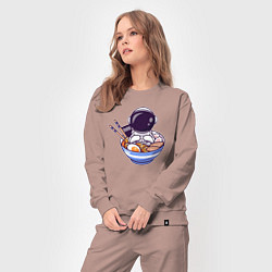 Костюм хлопковый женский Ramen spaceman, цвет: пыльно-розовый — фото 2