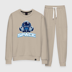 Костюм хлопковый женский Space man, цвет: миндальный