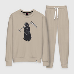 Костюм хлопковый женский Дама смерть, цвет: миндальный