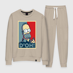 Костюм хлопковый женский Homer with donut, цвет: миндальный