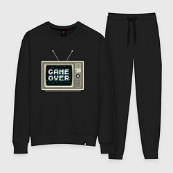 Костюм хлопковый женский Game over tv, цвет: черный