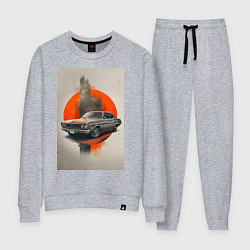 Костюм хлопковый женский Постер машины, цвет: меланж