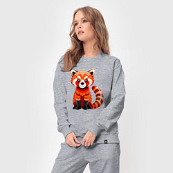 Костюм хлопковый женский Красная панда с роскошным хвостом, цвет: меланж — фото 2