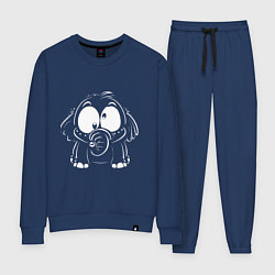 Костюм хлопковый женский Белый слон, цвет: тёмно-синий