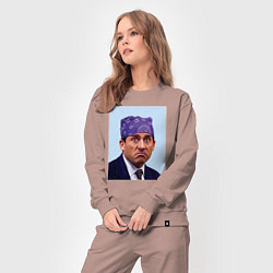 Костюм хлопковый женский Michael Scott - Prison mike the office meme, цвет: пыльно-розовый — фото 2