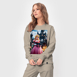 Костюм хлопковый женский Принцесса Пич с автоматом, цвет: миндальный — фото 2