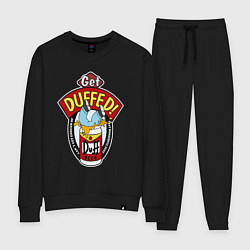 Костюм хлопковый женский Duff beer with Homer, цвет: черный