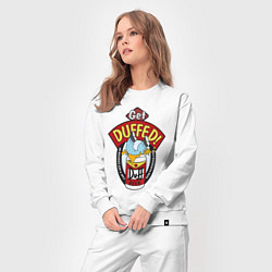 Костюм хлопковый женский Duff beer with Homer, цвет: белый — фото 2