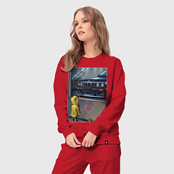 Костюм хлопковый женский BMW арт, цвет: красный — фото 2