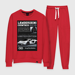 Костюм хлопковый женский Lamborghini countach, цвет: красный