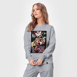 Костюм хлопковый женский Тандзиро Зеницу Инозука манга Клинок рассекающий д, цвет: меланж — фото 2