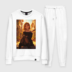 Костюм хлопковый женский Магическая битва Нобара Кугисаки арт, цвет: белый