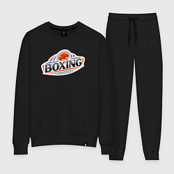 Костюм хлопковый женский Boxing team, цвет: черный