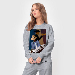 Костюм хлопковый женский Музыкант джаз, цвет: меланж — фото 2