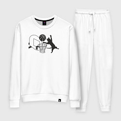 Костюм хлопковый женский Баскетбольный кот, цвет: белый