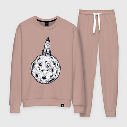 Костюм хлопковый женский Добрая Луна, цвет: пыльно-розовый