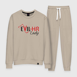 Костюм хлопковый женский HR Lady devil, цвет: миндальный