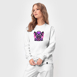 Костюм хлопковый женский Гиена с ирокезом панка, цвет: белый — фото 2