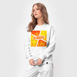 Костюм хлопковый женский Аля иногда кокетничает со мной по-русски - Я знаю, цвет: белый — фото 2