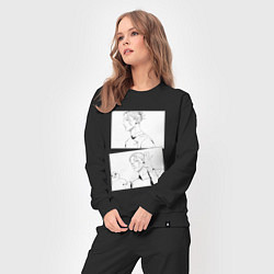 Костюм хлопковый женский Эмоции Сугуру Гето - Магическая битва, цвет: черный — фото 2